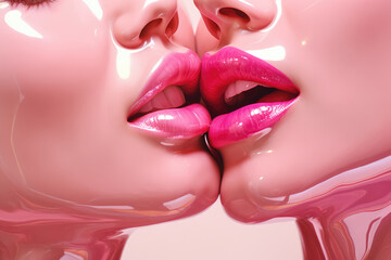 Kissing Lips Close-Up