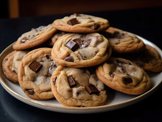 chocolate chip cookies on a plate