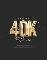 Luxury gold design saying 40k followers.