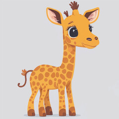 cute giraffe cartoon on white background