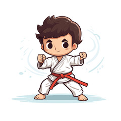 illustration of a child karate