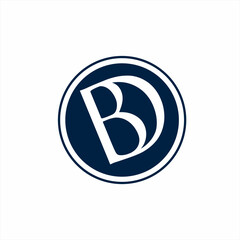 Unique letter B D logo design in circle.