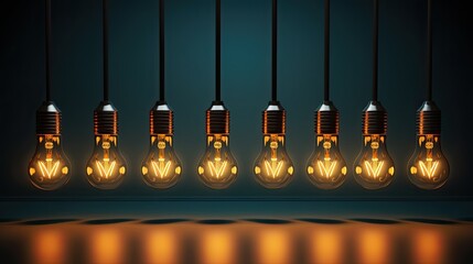 Light Bulbs for Innovation: Glowing Idea Concept with Bright Power: Generative AI