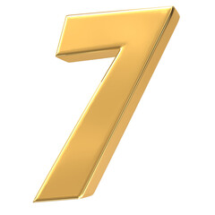 Number Gold 3D Render