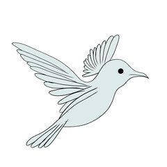 Flying bird isolated on white background. Vector illustration in flat style.