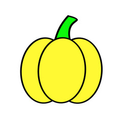 pumpkin vegetable icon over white background. colorful design. vector illustration