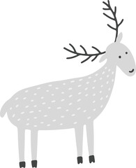 Deer vector flat illustration.