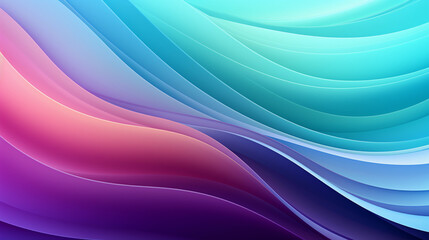 Fototapeta premium Bright Colorful Stripes. Mint Lilac waves background. Generative Ai