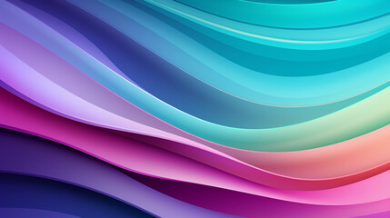 Bright Colorful Stripes. Mint Lilac waves background. Generative Ai