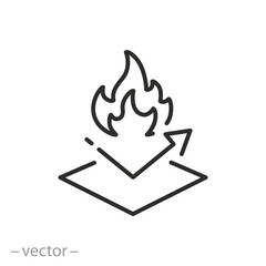 Obraz premium fireproofing icon, fireproof or anti thermal, flame resistant, fire insulation linear sign on white background - editable vector illustration eps10