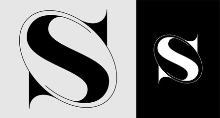 Letter S logo monogram unique for brand