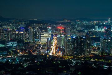 Fototapeta na wymiar The night view of Seoul in Korea