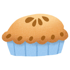 Decorative Pastry Pie Hand Drawn Doodle Illustration