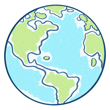 Decorative Sustainable World Planet Earth Hand Drawn Doodle Illustration