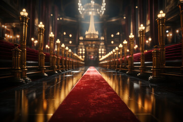 Fototapeta na wymiar Red carpet, celebration, luxury. AI generative.