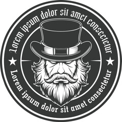 Beard man logo vector