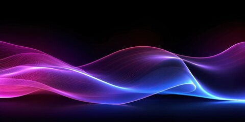 Visualization of sound waves. Abstract futuristic background with colorful glowing neon moving high speed wave lines and bokeh lights. Data transfer concept. Fantastic wallpaper. Generative AI
