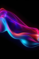 Visualization of sound waves. Abstract futuristic background with colorful glowing neon moving high speed wave lines and bokeh lights. Data transfer concept. Fantastic wallpaper. Generative AI