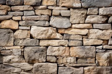 Stone wall or rocks, highlighting the rugged texture and intricate natural patterns. Generative AI.