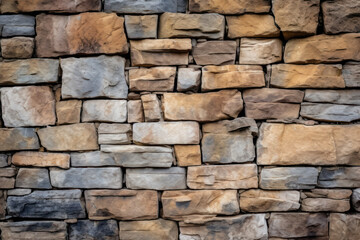 Obraz premium Stone wall or rocks, highlighting the rugged texture and intricate natural patterns. Generative AI.