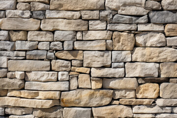 Fototapeta premium Stone wall or rocks, highlighting the rugged texture and intricate natural patterns. Generative AI.