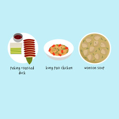Set Of Chinese Food Illustration