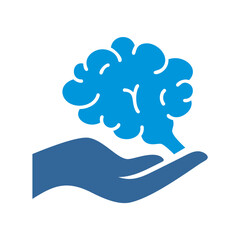 Brain and hand side view vector icon isolated on transparent background. organ, psychology, intelligent, mental, mind, innovative, hand, think, anatomy, brainstorm, imagination, intelligence, thinking