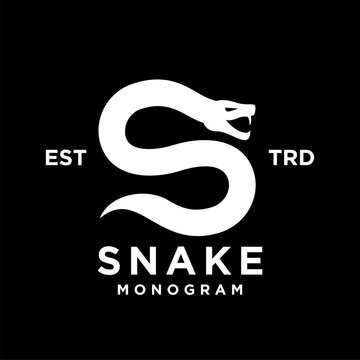 S Snake initial letter logo icon design