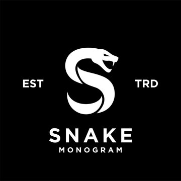 S Snake initial letter logo icon design