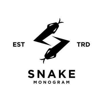 S Snake initial letter logo icon design