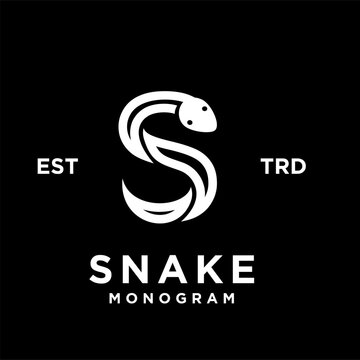 S Snake initial letter logo icon design