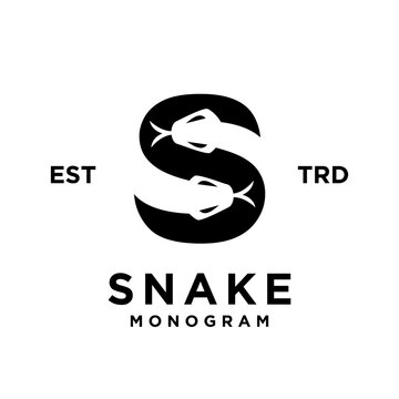 S Snake initial letter logo icon design