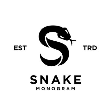 S Snake initial letter logo icon design