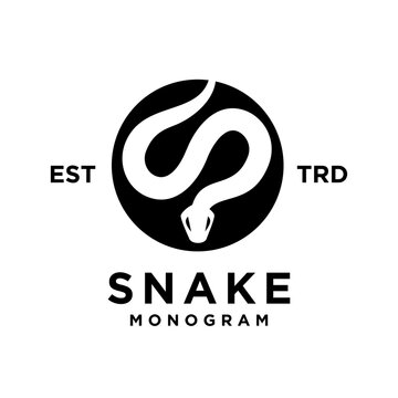 S Snake initial letter logo icon design