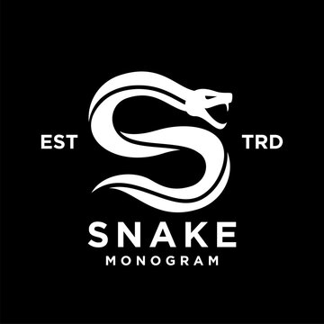 S Snake initial letter logo icon design