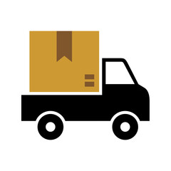 delivery truck icon isolated on transparent background. warehouse, distribution, freight, shipping, express, stroke, package, support, truck, date, cargo, delivery, global, speed