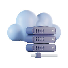 Cloud Data Center 3D Icon