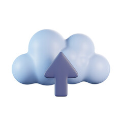 Cloud Upload 3D Icon