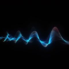 Visualization of sound waves. Abstract futuristic background with colorful glowing neon moving high speed wave lines and bokeh lights. Data transfer concept. Fantastic wallpaper. Generative AI