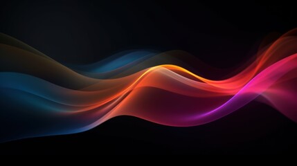 Visualization of sound waves. Abstract futuristic background with colorful glowing neon moving high speed wave lines and bokeh lights. Data transfer concept. Fantastic wallpaper. Generative AI