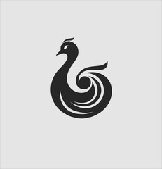 Fototapeta premium Peacock logo icon vector, beautiful bird illustration design