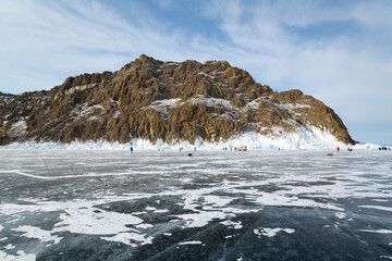 Coast of lake Baikal in winter