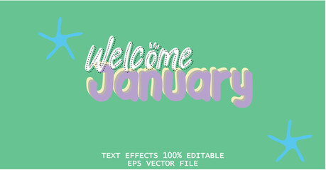 january effect text editable