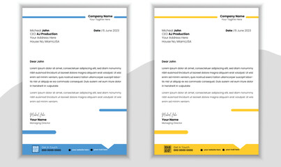 Vector Letterhead Design Template With Colorful Background