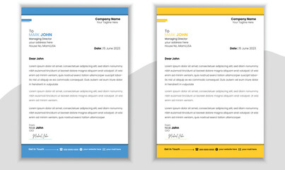Vector Letterhead Design Template With Colorful Background