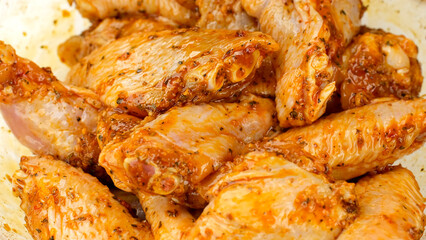 Chicken wings marinated in seasoning