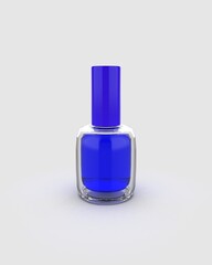 Color nail polish bottle on white background  