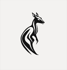 kangaroo icon logo vector, simple animal design