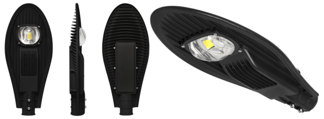 set of modern led street light lamp isolated