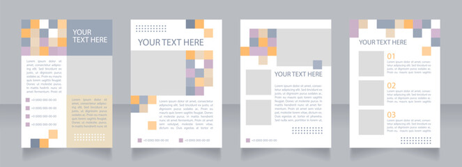 Company business ethics blank brochure layout design. Rules, provisions. Vertical poster template set with empty copy space for text. Premade corporate reports collection. Editable flyer paper pages